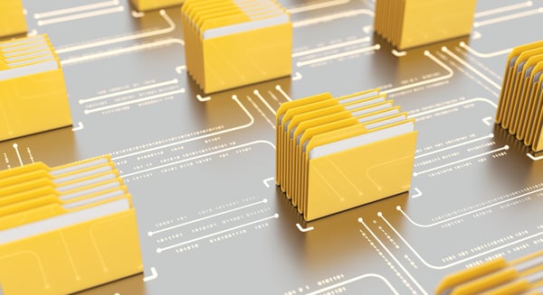 yellow file folders on a grey background